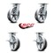Service Caster 8 Inch Kingpinless V Groove Semi Steel Wheel Swivel Caster Set with 2 Brakes SCC SCC-KP30S820-VGR-2-SLB-2 - alternate 6